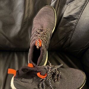 adidas Black Athletic Shoes with Orange Highlights